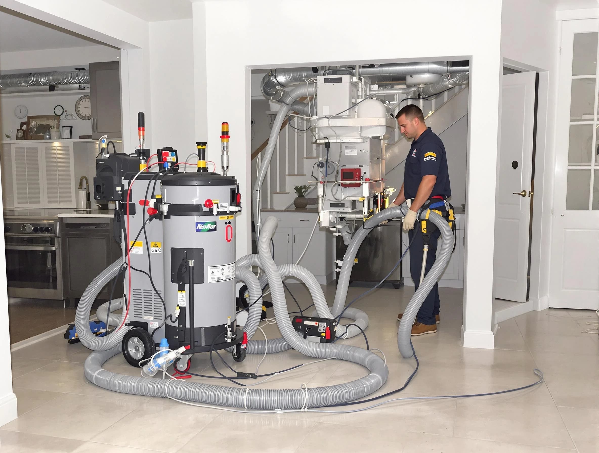 Fultondale Air Duct Cleaning technician operating negative pressure cleaning equipment for thorough duct maintenance in Fultondale